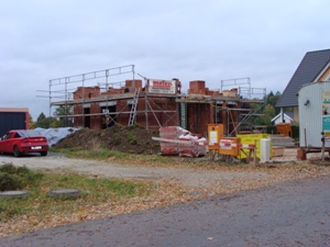 6. Oktober 2008: Letztlich haben Sturm und Regen heute zum Abbruch der Bauarbeiten gefhrt.